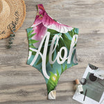 Aloha Hawaiian Flower Print One Shoulder Bodysuit