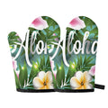 Aloha Hawaiian Flower Print Oven Mitts