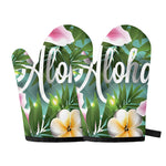 Aloha Hawaiian Flower Print Oven Mitts