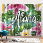 Aloha Hawaiian Flower Print Pencil Pleat Curtains