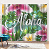 Aloha Hawaiian Flower Print Pencil Pleat Curtains