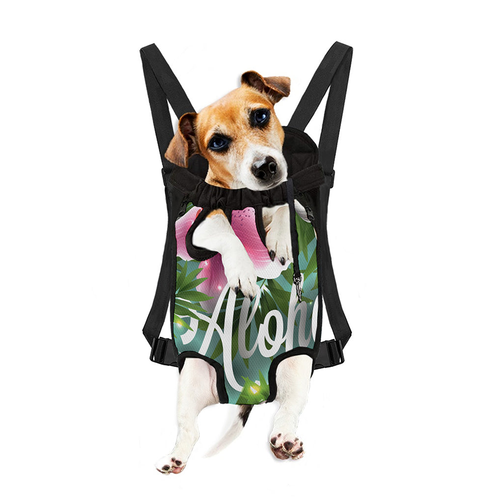 Aloha Hawaiian Flower Print Pet Carrier Backpack