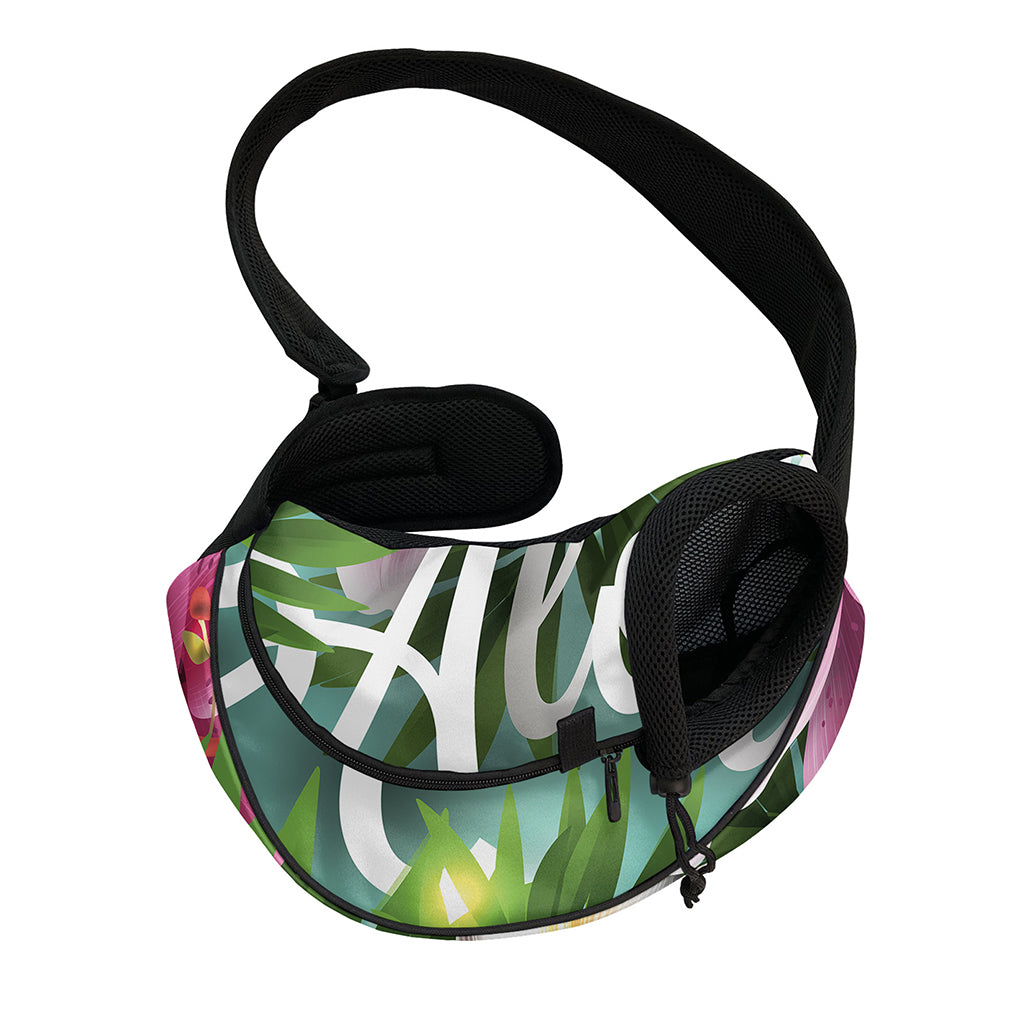 Aloha Hawaiian Flower Print Pet Sling Carrier