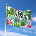 Aloha Hawaiian Flower Print Polyester Flag