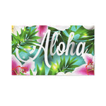 Aloha Hawaiian Flower Print Polyester Flag