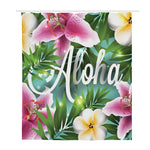 Aloha Hawaiian Flower Print Polyester Shower Curtain