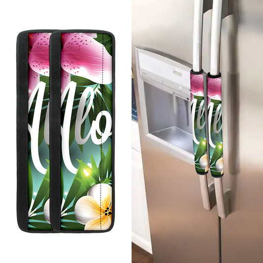 Aloha Hawaiian Flower Print Refrigerator Handle Covers