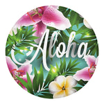 Aloha Hawaiian Flower Print Round Blanket