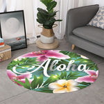 Aloha Hawaiian Flower Print Round Rug