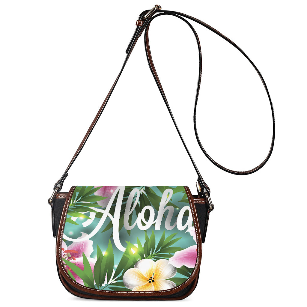 Aloha Hawaiian Flower Print Saddle Bag