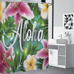 Aloha Hawaiian Flower Print Shower Curtain