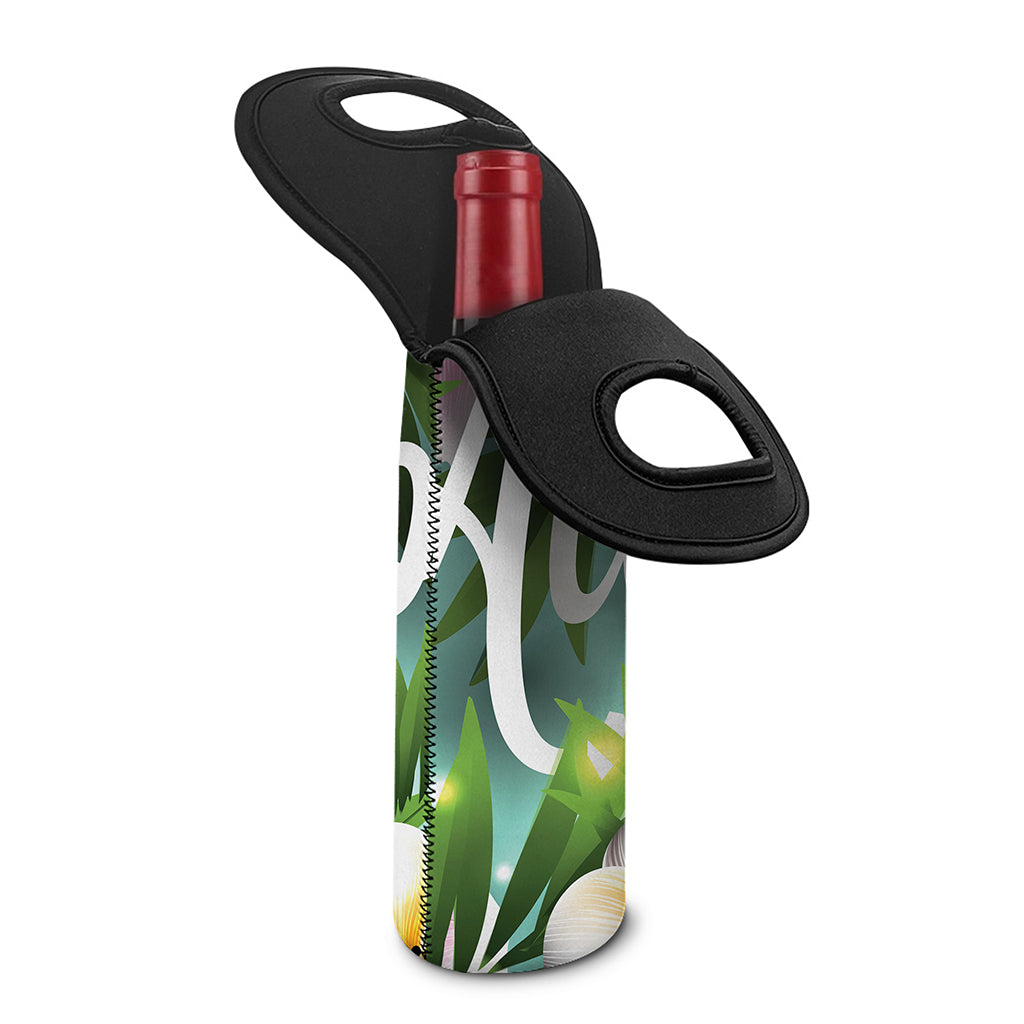 Aloha Hawaiian Flower Print Single Neoprene Wine Tote