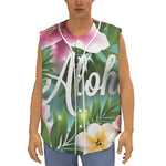 Aloha Hawaiian Flower Print Sleeveless Baseball Jersey