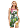 Aloha Hawaiian Flower Print Sleeveless One Piece Swimsuit