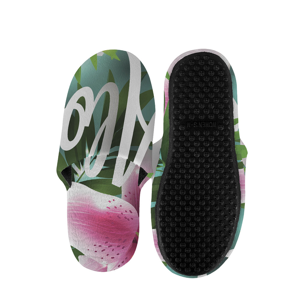 Aloha Hawaiian Flower Print Slippers