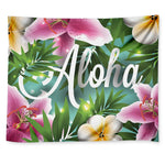 Aloha Hawaiian Flower Print Tapestry