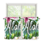 Aloha Hawaiian Flower Print Tier Curtains
