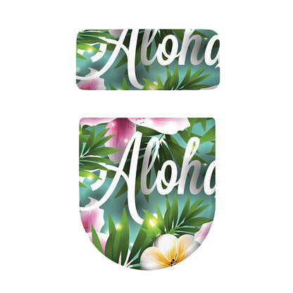 Aloha Hawaiian Flower Print Toilet Lid And Tank Cover Set