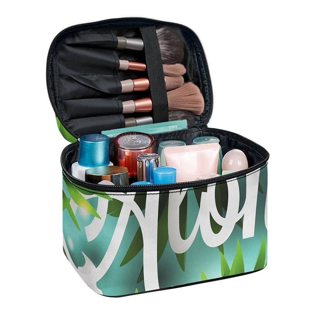 Aloha Hawaiian Flower Print Travel Makeup Bag