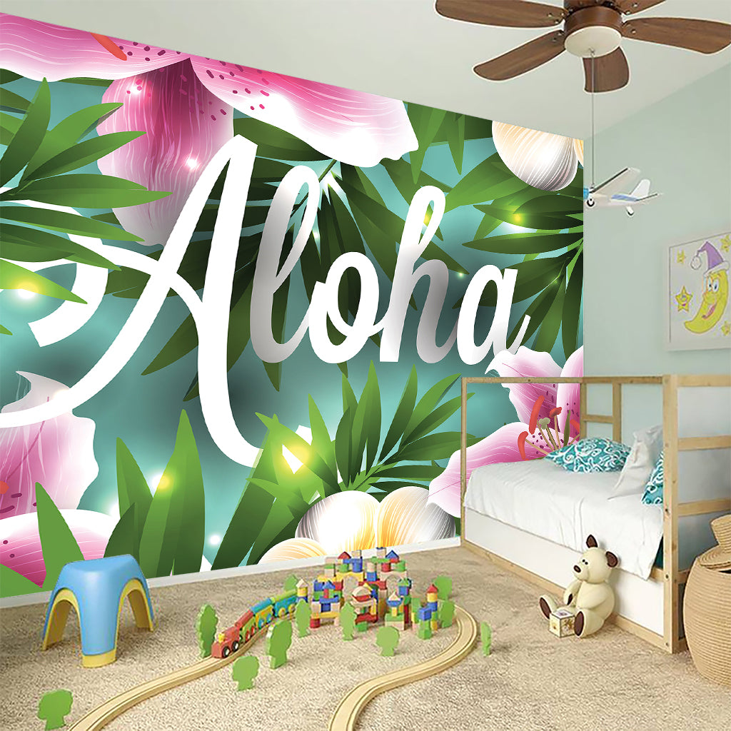 Aloha Hawaiian Flower Print Wall Sticker