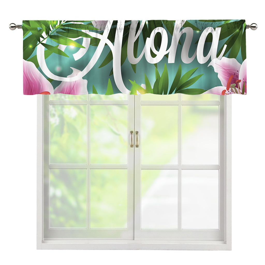 Aloha Hawaiian Flower Print Window Valance