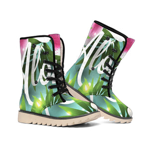 Aloha Hawaiian Flower Print Winter Boots