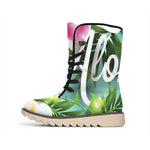 Aloha Hawaiian Flower Print Winter Boots