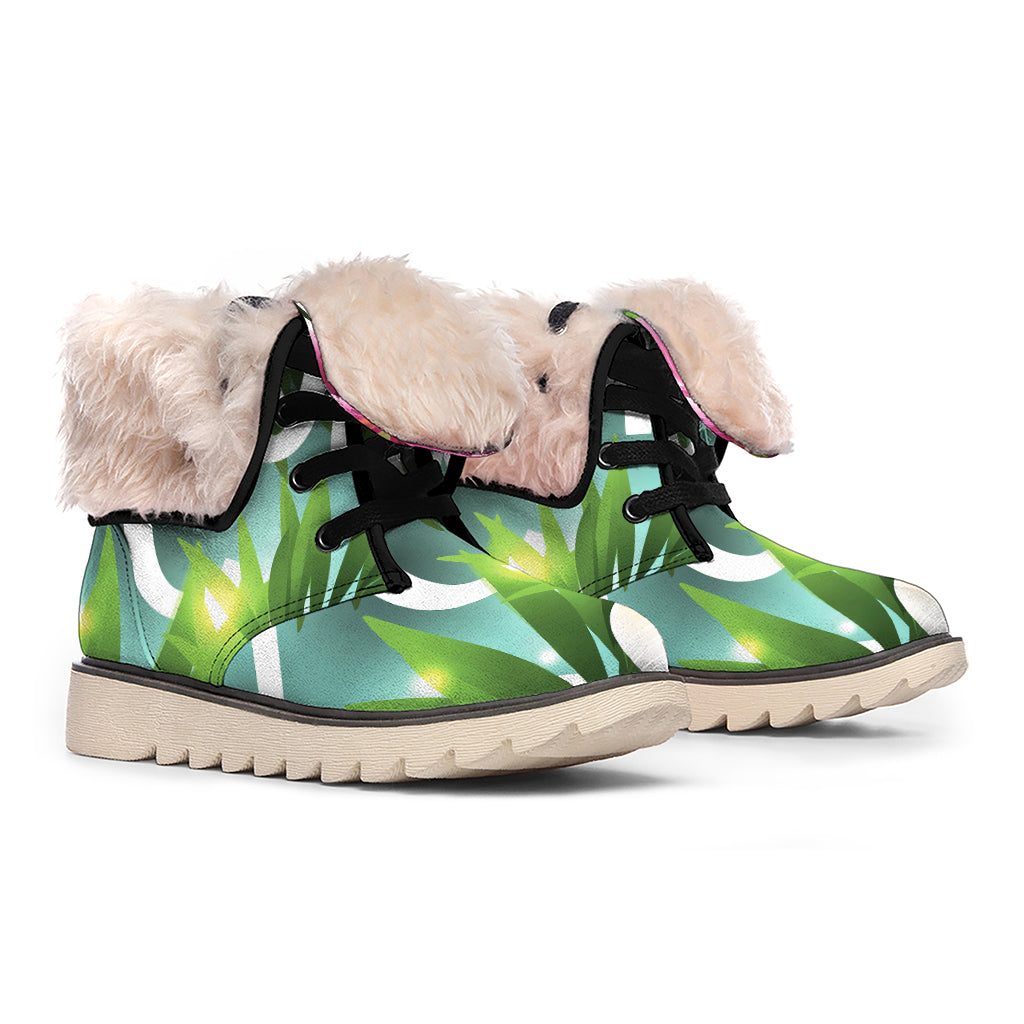 Aloha Hawaiian Flower Print Winter Boots