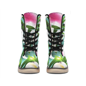 Aloha Hawaiian Flower Print Winter Boots