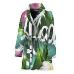 Aloha Hawaiian Flower Print Women's Bathrobe