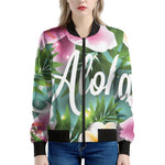 Aloha Hawaiian Flower Print Women's Bomber Jacket