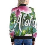 Aloha Hawaiian Flower Print Women's Bomber Jacket