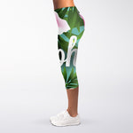 Aloha Hawaiian Flower Print Women's Capri Leggings