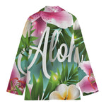 Aloha Hawaiian Flower Print Women's Cotton Blazer