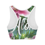 Aloha Hawaiian Flower Print Women's Sports Bra
