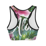 Aloha Hawaiian Flower Print Women's Sports Bra