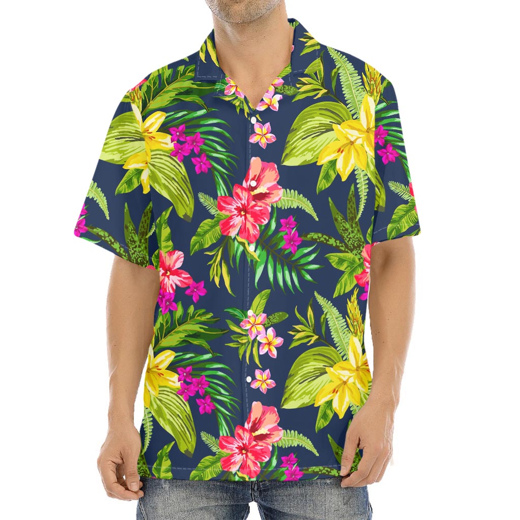 Aloha Hawaiian Flowers Pattern Print Aloha Shirt