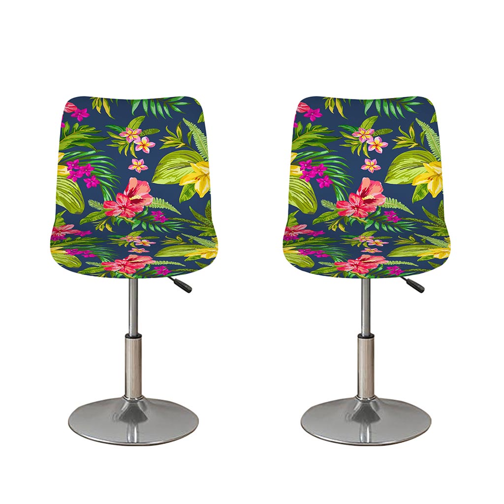 Aloha Hawaiian Flowers Pattern Print Bar Stool Covers