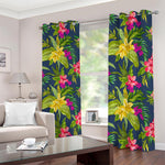 Aloha Hawaiian Flowers Pattern Print Blackout Grommet Curtains