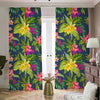 Aloha Hawaiian Flowers Pattern Print Blackout Pencil Pleat Curtains