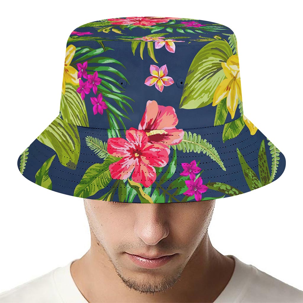 Aloha Hawaiian Flowers Pattern Print Bucket Hat