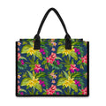 Aloha Hawaiian Flowers Pattern Print Canvas Tote Bag