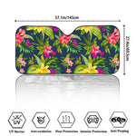 Aloha Hawaiian Flowers Pattern Print Car Windshield Sun Shade