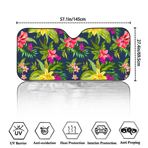 Aloha Hawaiian Flowers Pattern Print Car Windshield Sun Shade