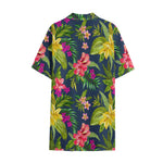 Aloha Hawaiian Flowers Pattern Print Cotton Hawaiian Shirt
