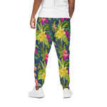 Aloha Hawaiian Flowers Pattern Print Cotton Pants