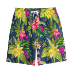 Aloha Hawaiian Flowers Pattern Print Cotton Shorts