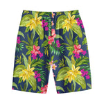 Aloha Hawaiian Flowers Pattern Print Cotton Shorts