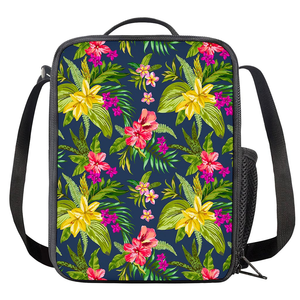 Aloha Hawaiian Flowers Pattern Print Crossbody Lunch Bag