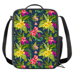 Aloha Hawaiian Flowers Pattern Print Crossbody Lunch Bag